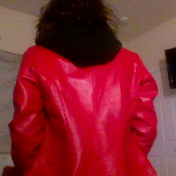 red authentic leather jacket - Picture 3 of 4